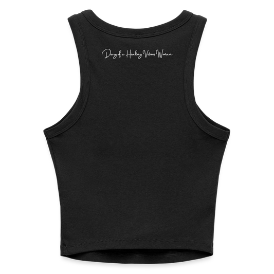 DOAHVW slogan - Slim Fit Rib Tank Top - black