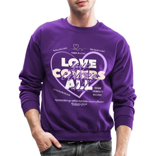 Love Covers All Crewneck - purple