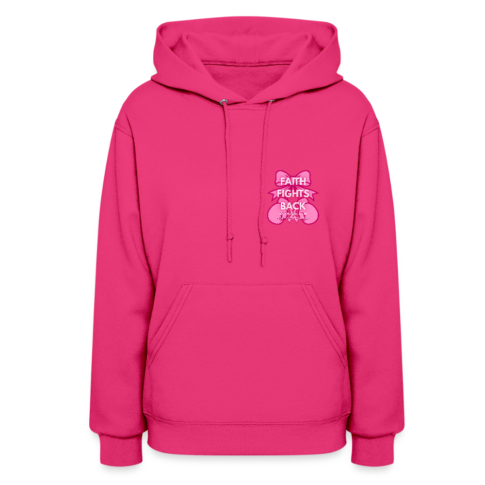 “Faith Fights Back” Breast Cancer Awareness Women's Hoodie - fuchsia
