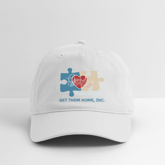 “Get Them Home, Inc.” Organic Baseball Cap - white