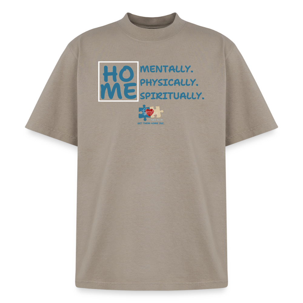 “Home Motto” Washed Unisex T-Shirt - khaki