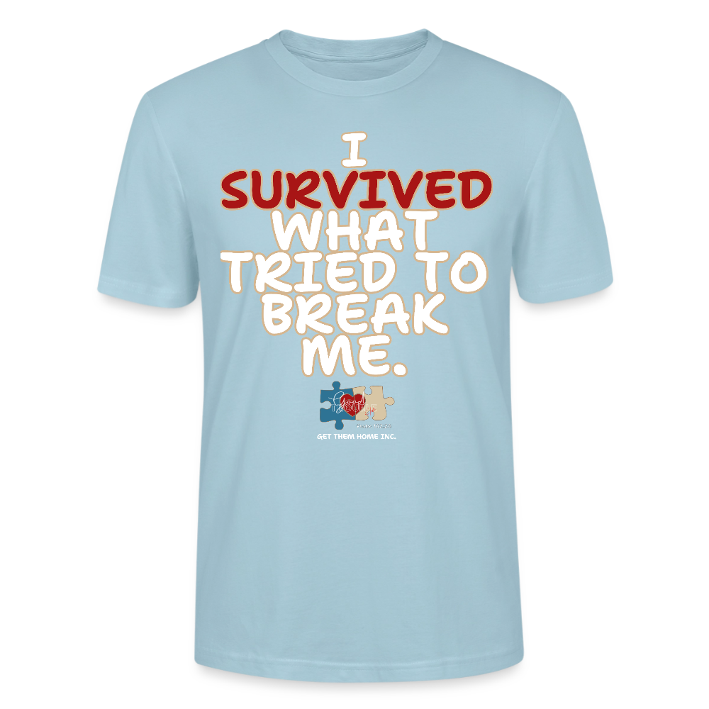 “I Survived” Unisex Organic T-Shirt - sky blue