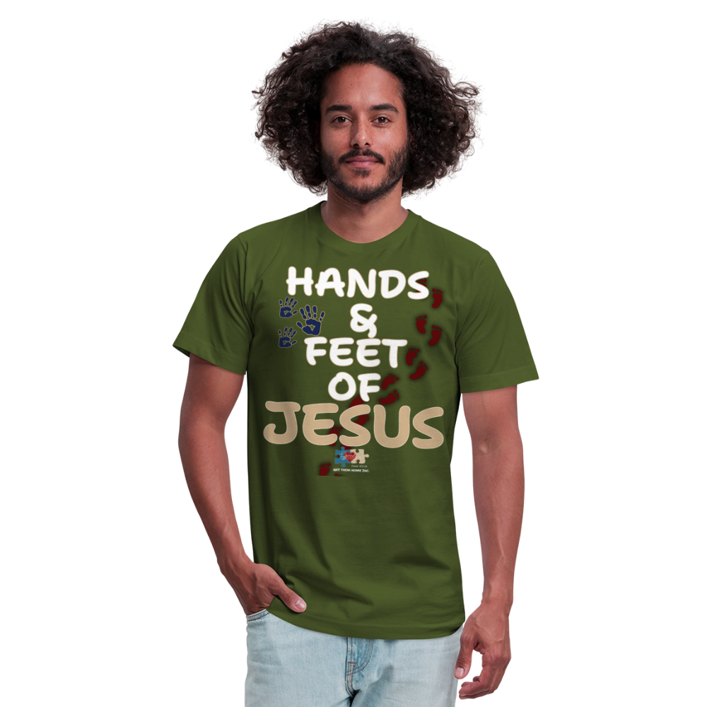 “Hands & Feet of Jesus” Tee - olive