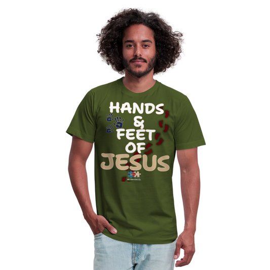 “Hands & Feet of Jesus” Tee - olive