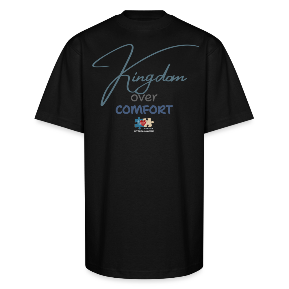 “Kingdom over Comfort” Unisex Oversized Heavyweight T-Shirt - black