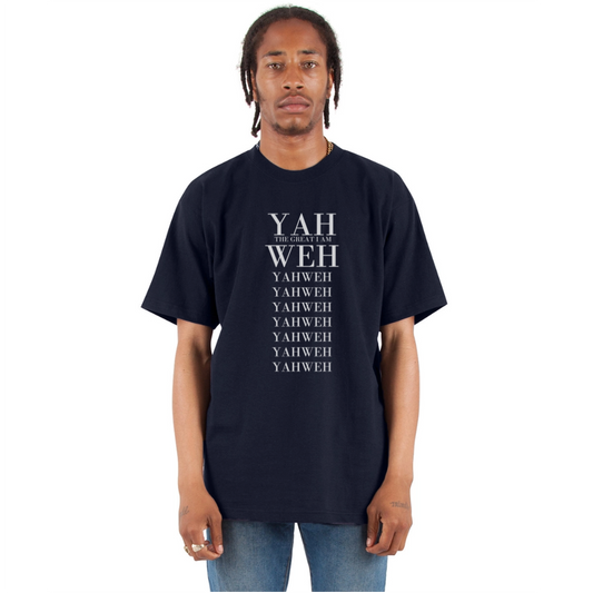 “Yahweh” Oversized Heavyweight T-Shirt - navy