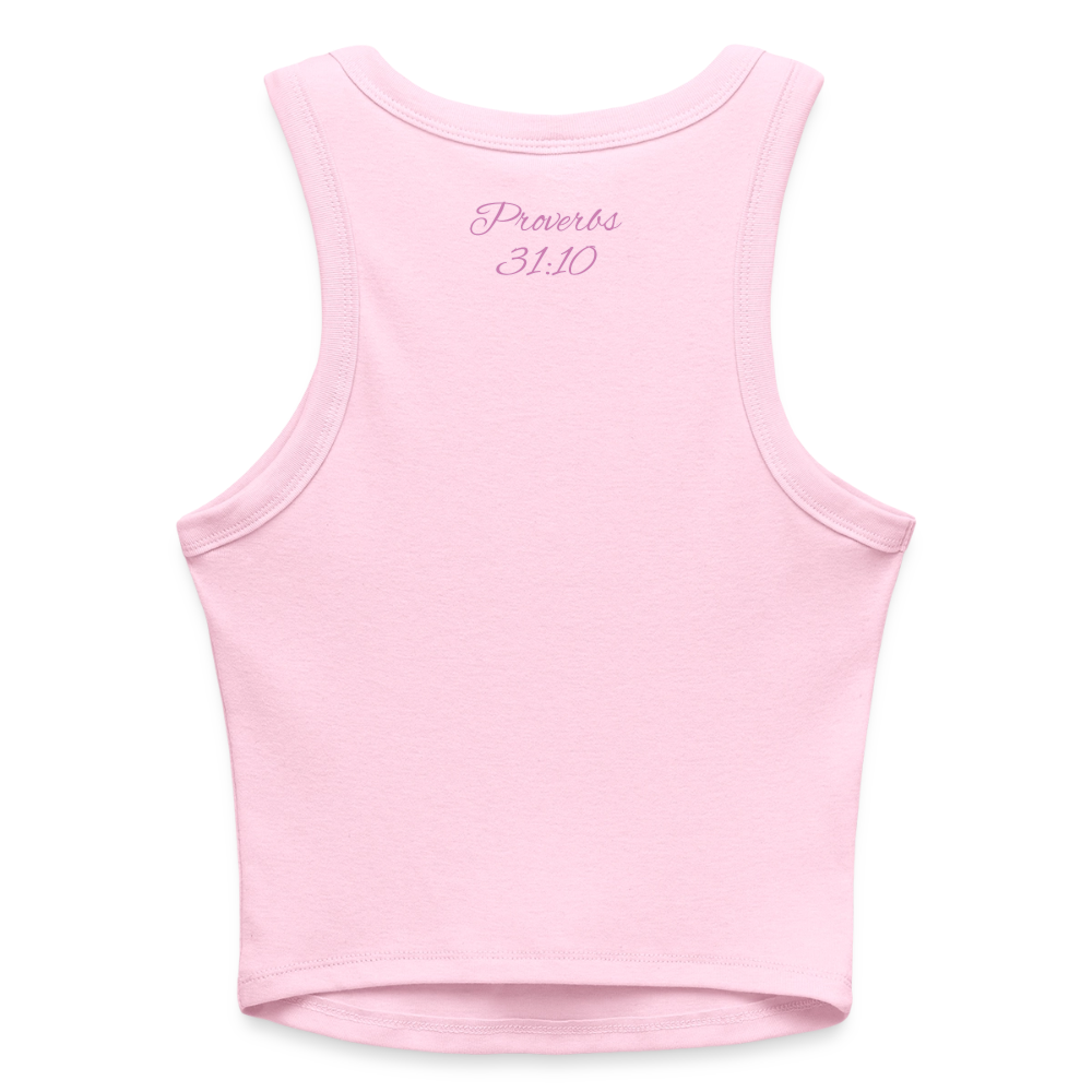 “Proverbs 31:10” Slim Fit Rib Women's Tank Top - pink