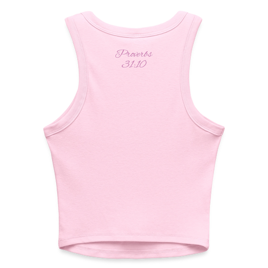“Proverbs 31:10” Slim Fit Rib Women's Tank Top - pink