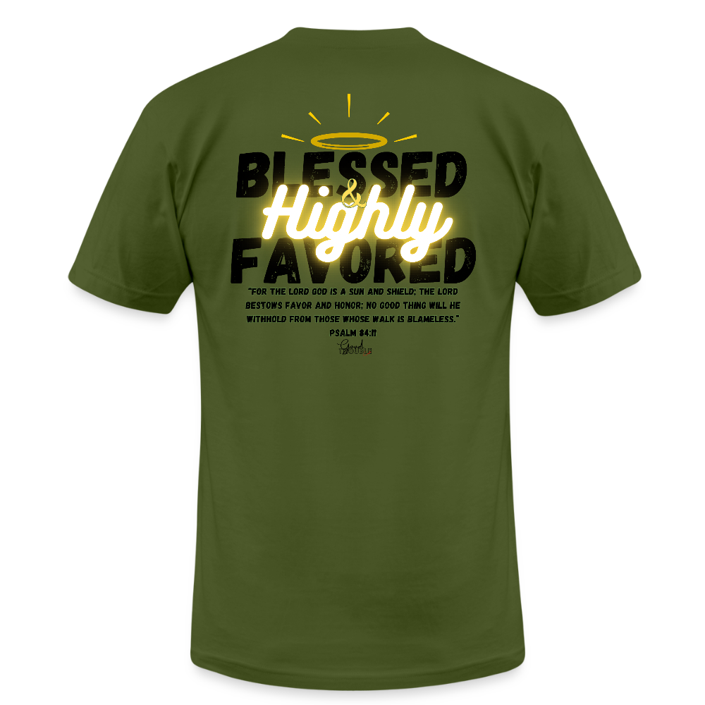 Blessed and Highly Favored T-Shirt - olive