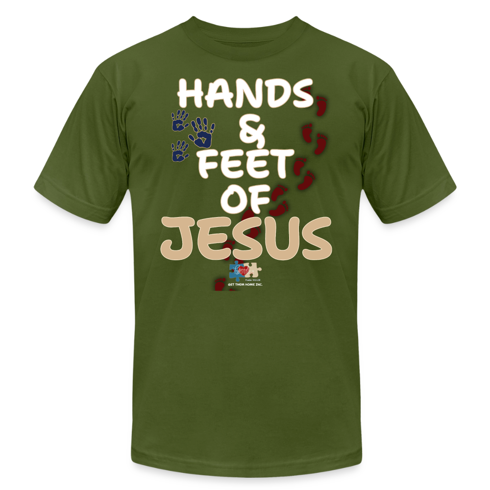 “Hands & Feet of Jesus” Tee - olive