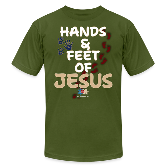 “Hands & Feet of Jesus” Tee - olive
