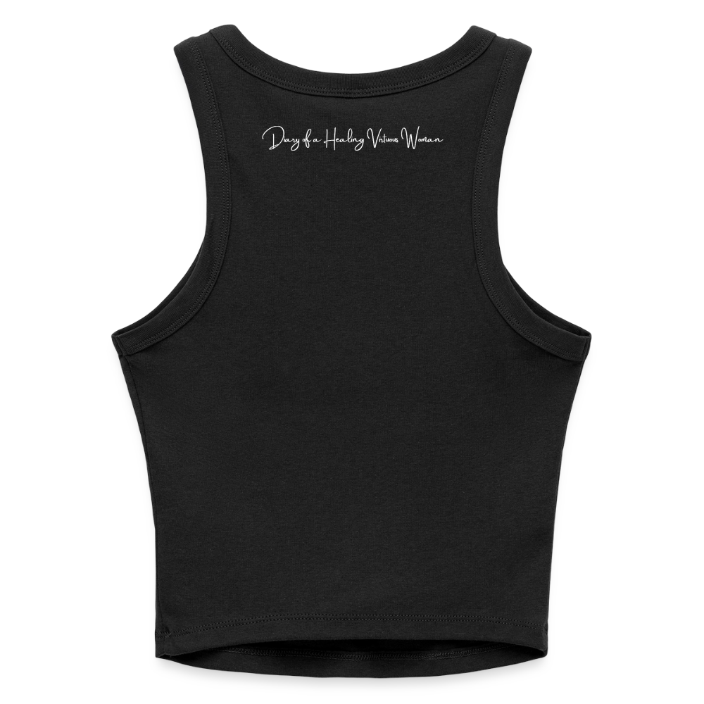 DOAHVW slogan - Slim Fit Rib Tank Top - black
