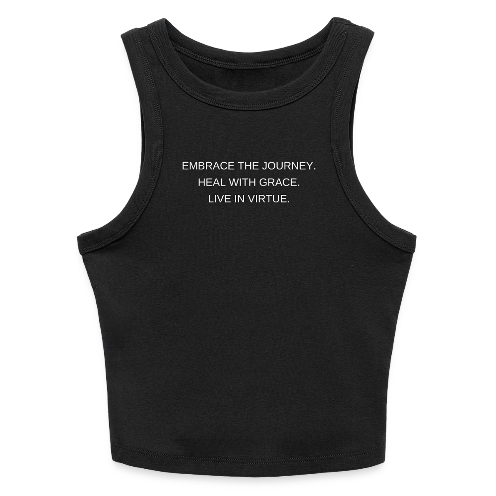 DOAHVW slogan - Slim Fit Rib Tank Top - black
