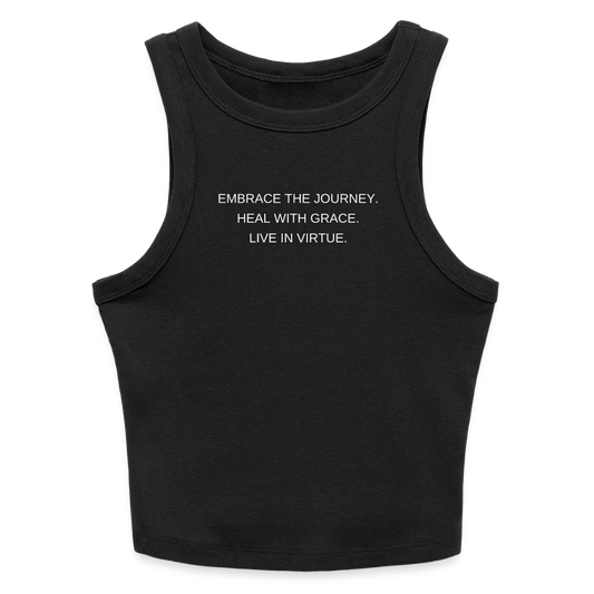 DOAHVW slogan - Slim Fit Rib Tank Top - black