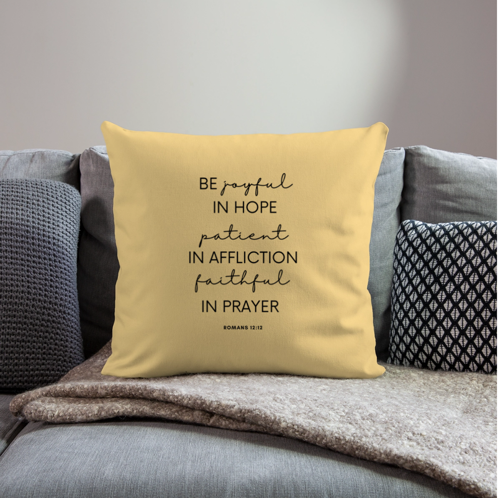 “Joyful in Hope” Pillowcase - washed yellow