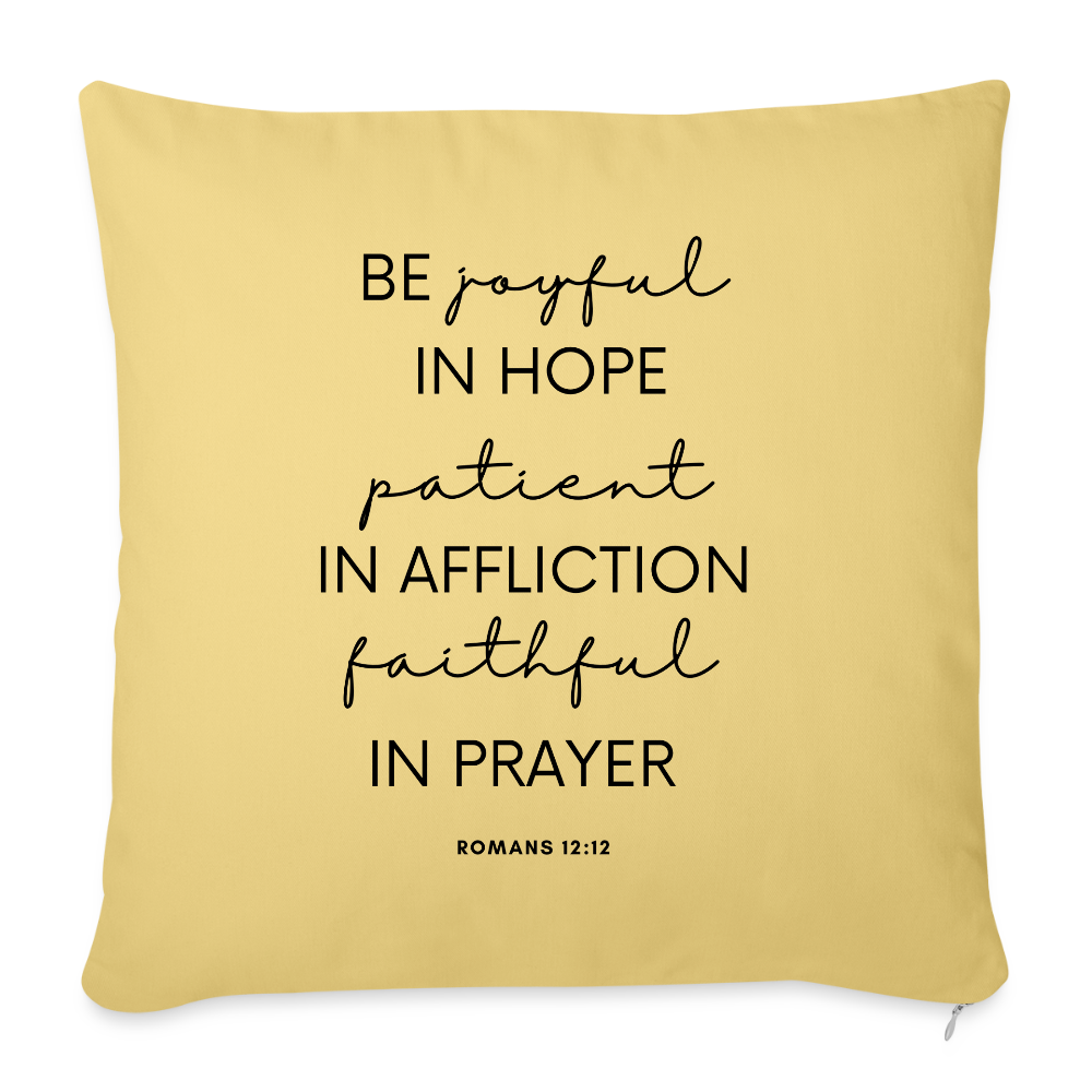 “Joyful in Hope” Pillowcase - washed yellow