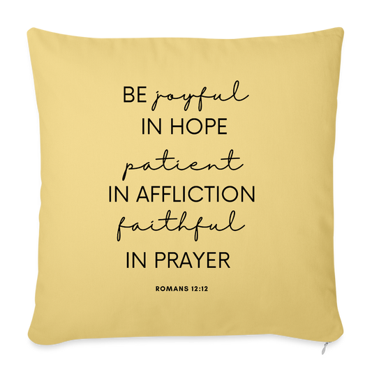 “Joyful in Hope” Pillowcase - washed yellow