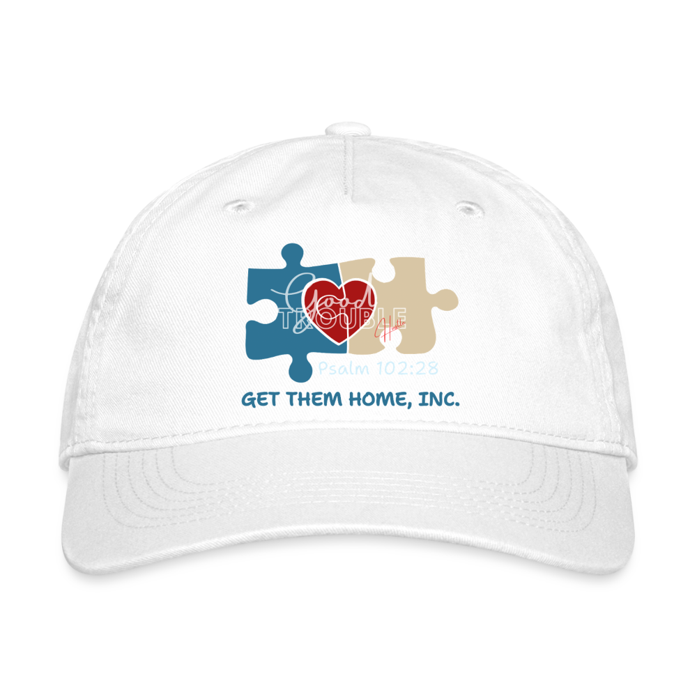 “Get Them Home, Inc.” Organic Baseball Cap - white