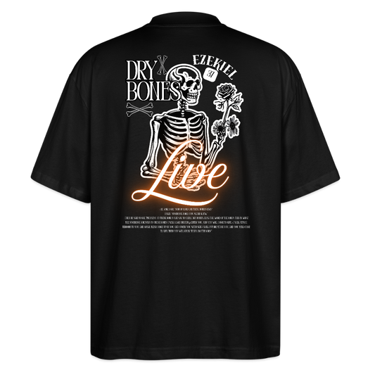 “Dry Bones Live” Black Oversized T-Shirt - black