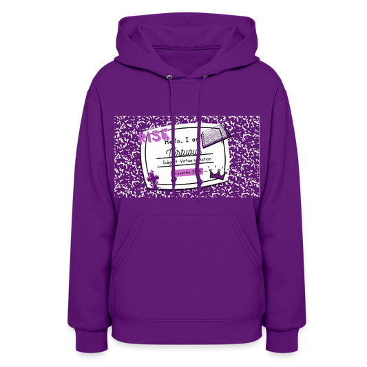 “Virtuous Woman— Virtue in Action“ Composition Hoodie - purple