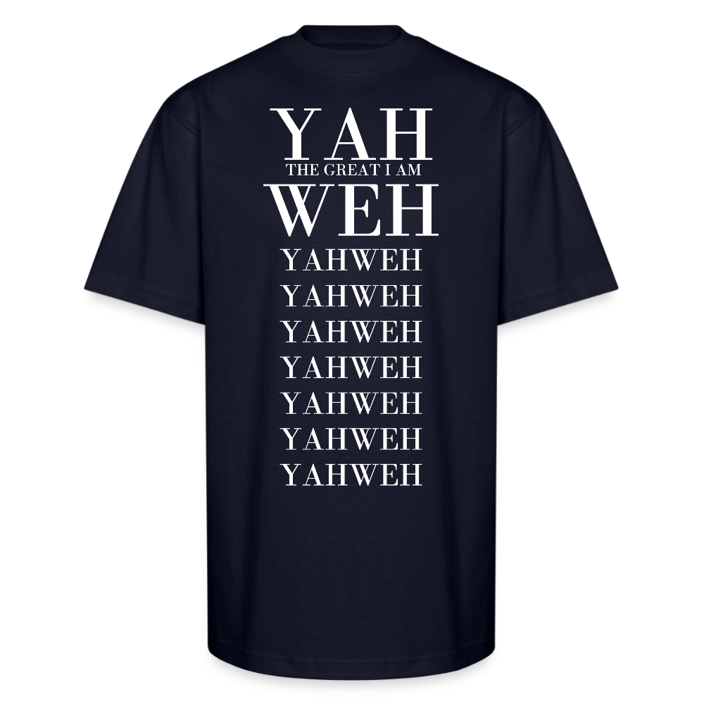 “Yahweh” Oversized Heavyweight T-Shirt - navy
