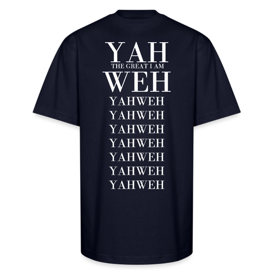 “Yahweh” Oversized Heavyweight T-Shirt - navy
