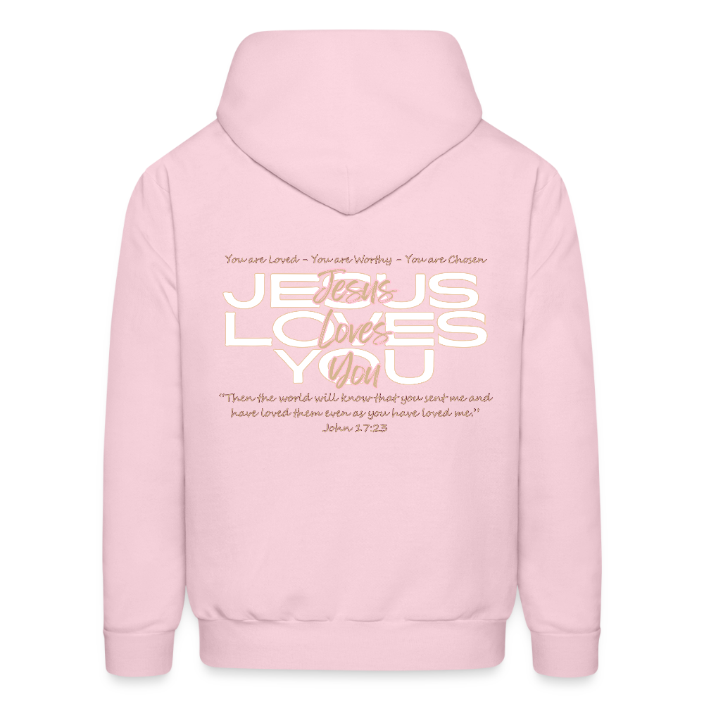 Jesus Loves You Hoodie - pale pink