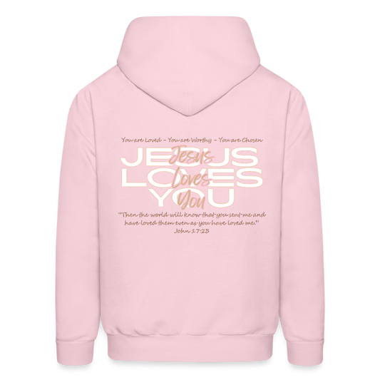 Jesus Loves You Hoodie - pale pink