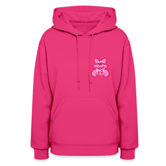 “Faith Fights Back” Breast Cancer Awareness Women's Hoodie - fuchsia