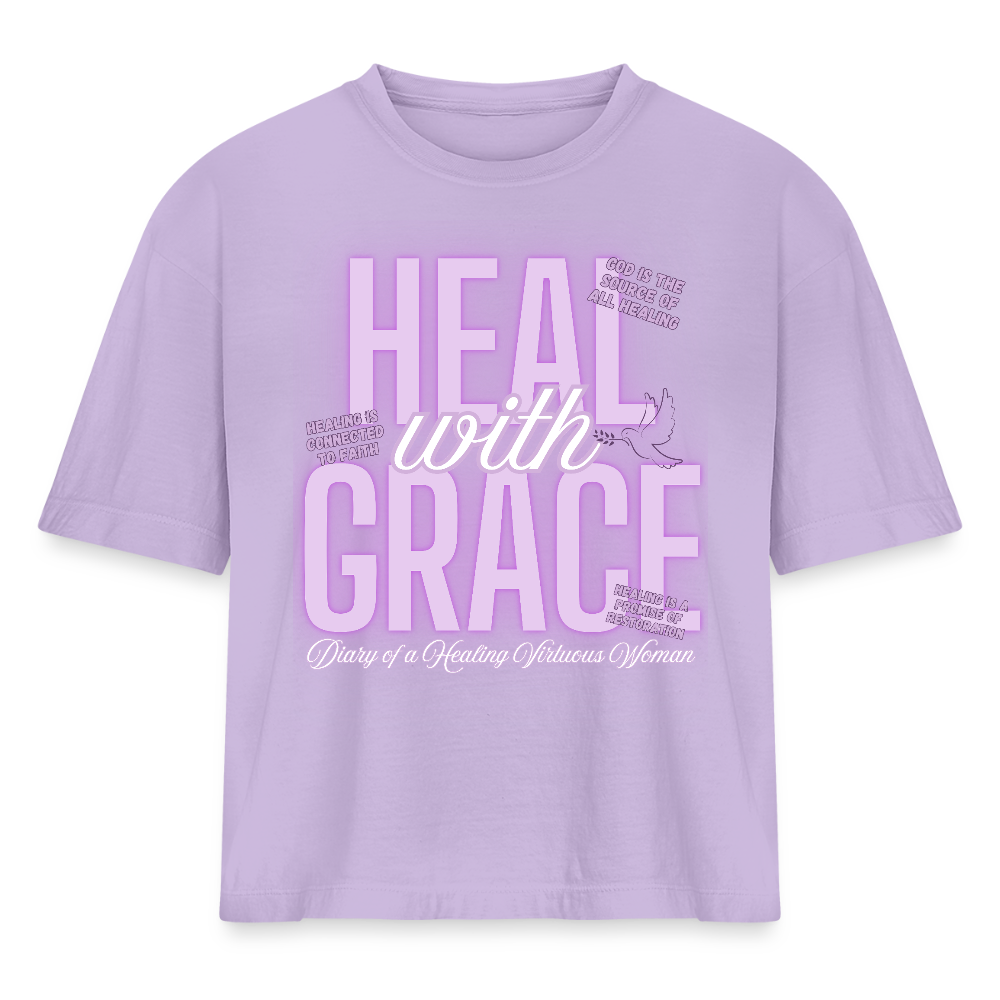 “Heal with Grace” Cropped T-Shirt- DOAHVW Collection - lavender