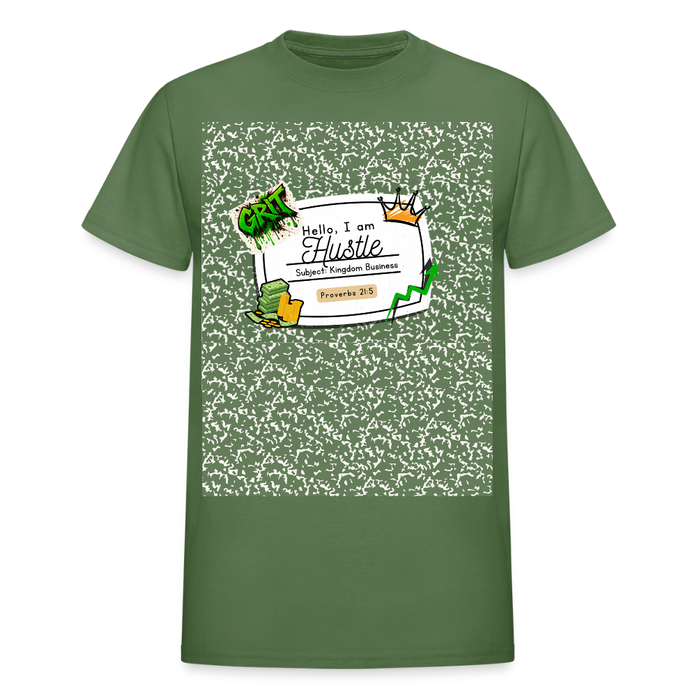 “Hustlers—Kingdom Business” Composition T-Shirt - military green