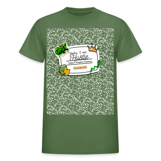 “Hustlers—Kingdom Business” Composition T-Shirt - military green