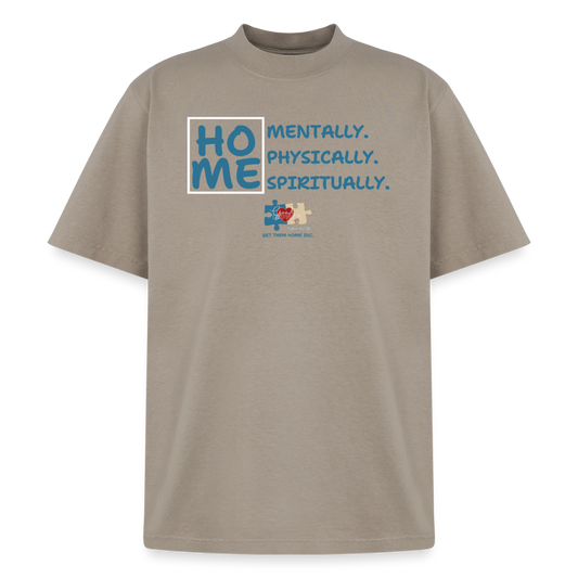 “Home Motto” Washed Unisex T-Shirt - khaki
