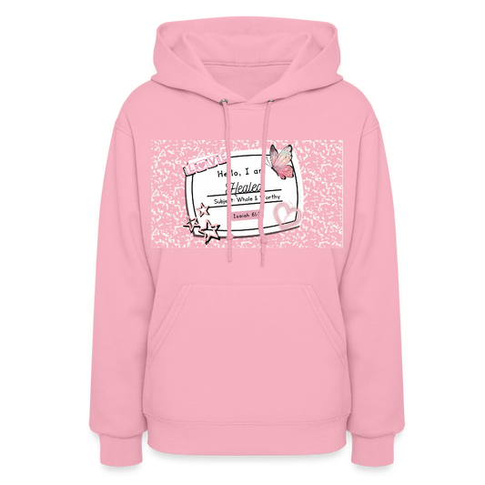 “Healed Woman- Whole & Worthy” Composition Hoodie- DOAHVW - classic pink
